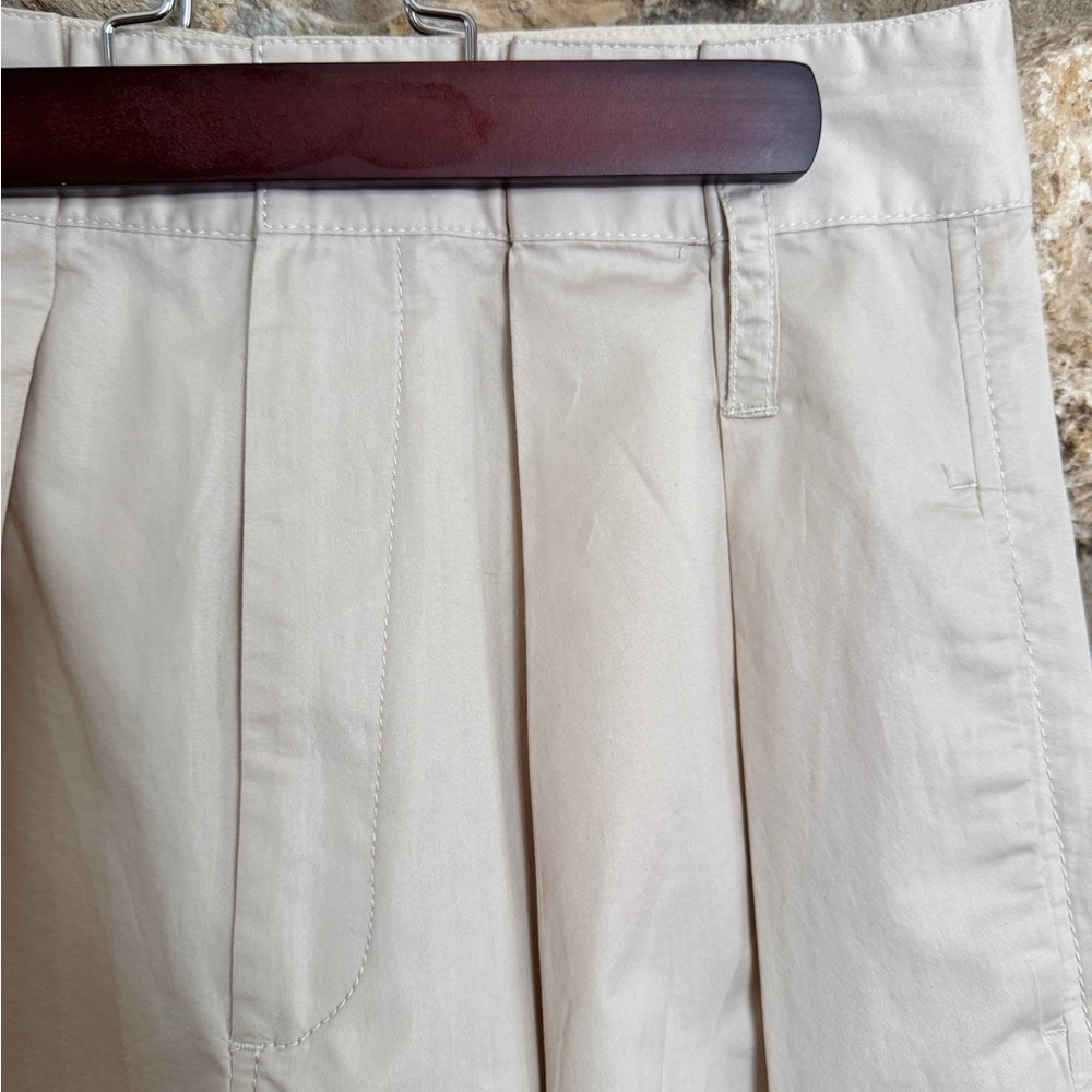 Zara Cotton Lightweight High Ride Wide Leg Pleated Trousers Pants sz Small - Picture 2 of 9